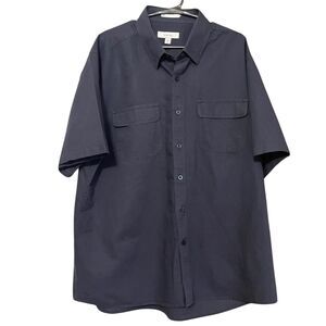 VISITOR MENS BUTTON DOWN XXL LINEN COTTON BLEND SHIRT